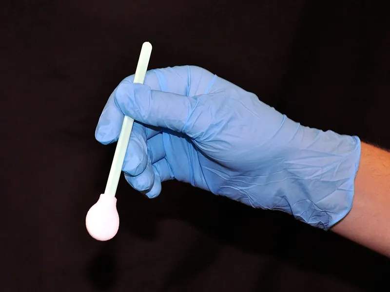 Disposable nitrile examination gloves